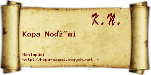 Kopa Noémi névjegykártya